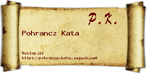 Pohrancz Kata névjegykártya